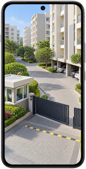Apartment / Society — illustrative mobile CCTV view